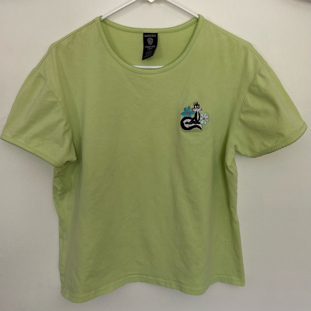 Rare VTG 90’s Warner Bros “Flower” T-Shirt Lime Green